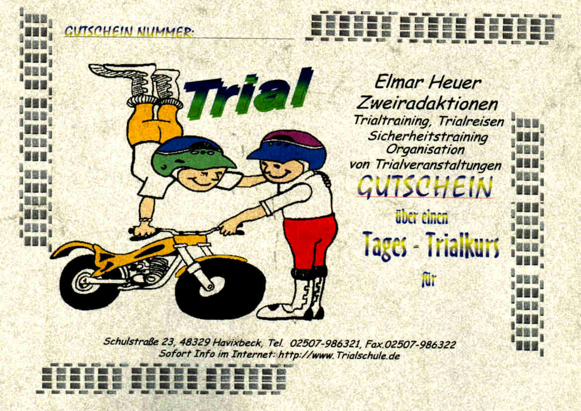 Muster Tagestrialgutschein Cartoon